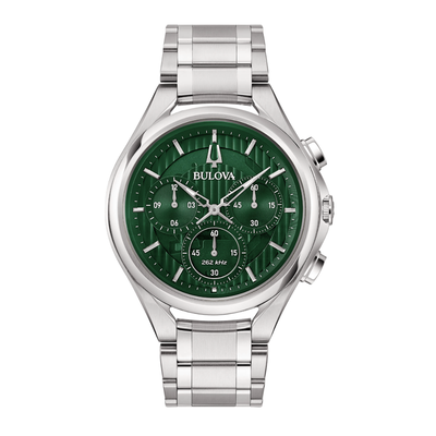Bulova Orologio Curv Dress Crono Quarzo High precision 262 kHz Quadrante Verde