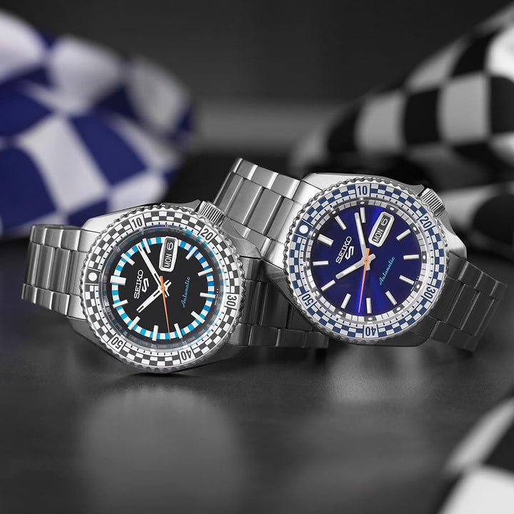 Seiko 5 Sport Orologio Checker Flag Quadrante Nero Special Edition