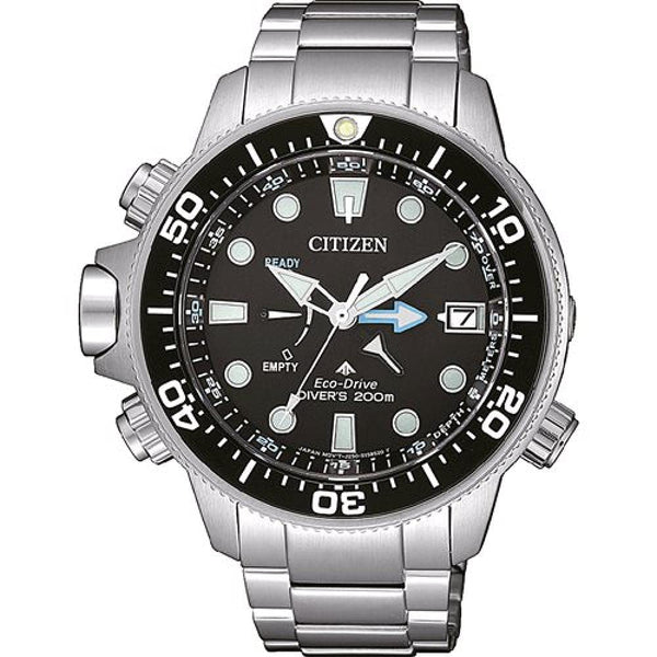 Orologio Citizen Aqualand Eco-Drive Diver 200mt Cinturino Acciaio Nero BN2031-85E
