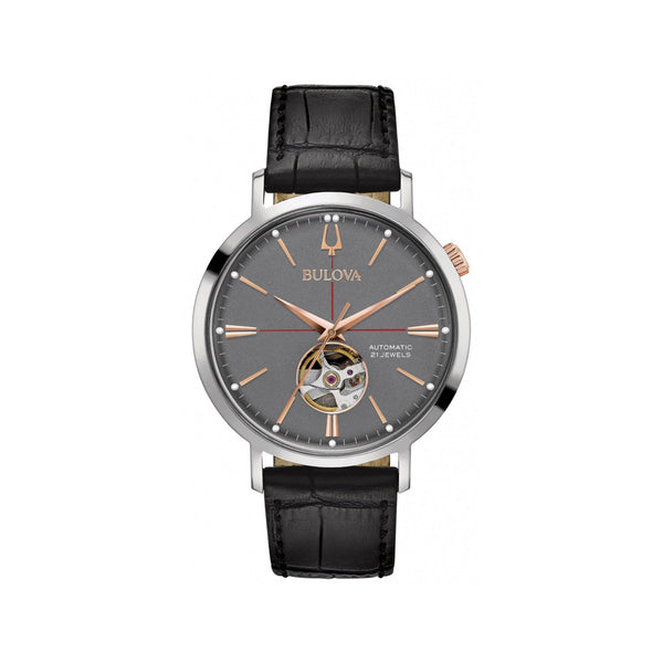 Bulova Orologio Aerojet Automatic Quadrante Antracite Open Heart 41mm