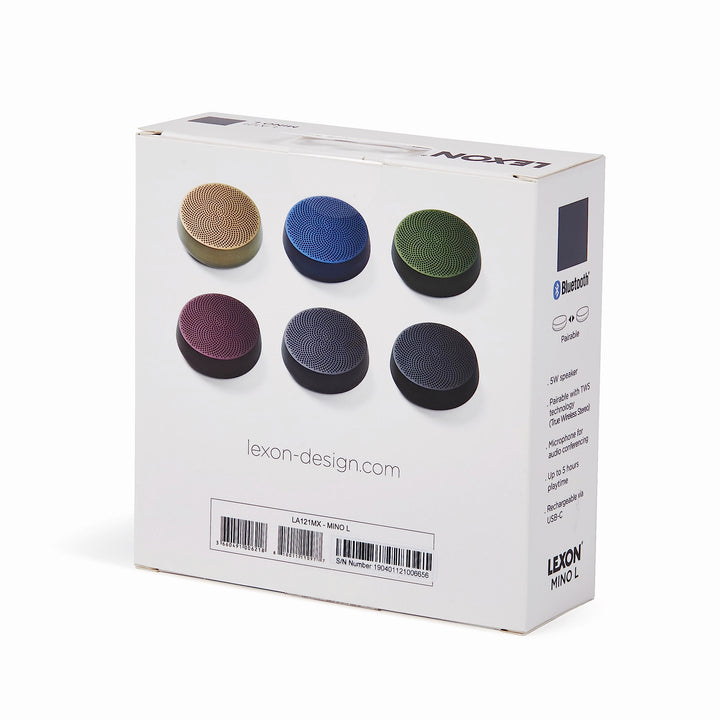 Lexon Design Speaker MINO L Nero Altoparlante Bluetooth Portatile 