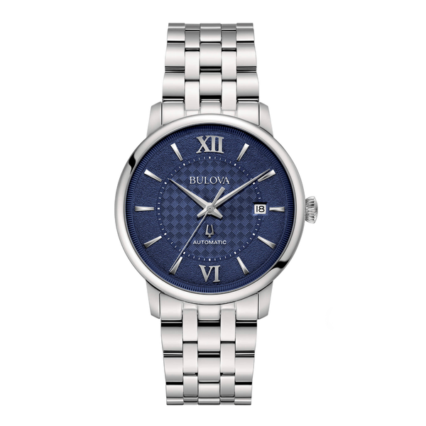 Bulova Orologio Hudson Automatico Quadrante Blu 39mm 96B447