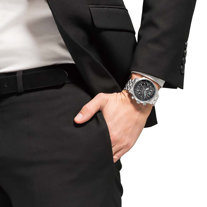 Orologio Radiocontrollato Citizen Chrono Pilot Super Titanio Quadrante Nero CB5850-80E
