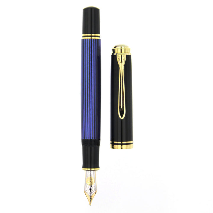 Pelikan Souver&agrave;n Penna Stilografica Nera Verde M800 Finiture Oro Pennino Medium