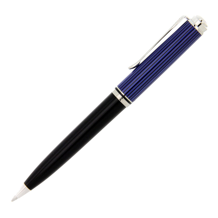 Pelikan Souveràn Penna a Sfera Nera Blu K805 Finiture Argento