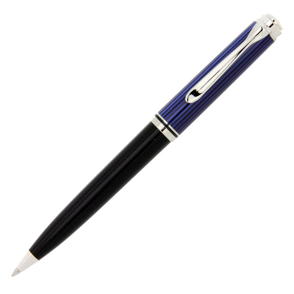 Pelikan Souveràn Penna a Sfera Nera Blu K805 Finiture Argento