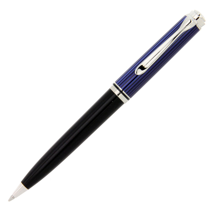 Pelikan Souveràn Penna a Sfera Nera Blu K805 Finiture Argento