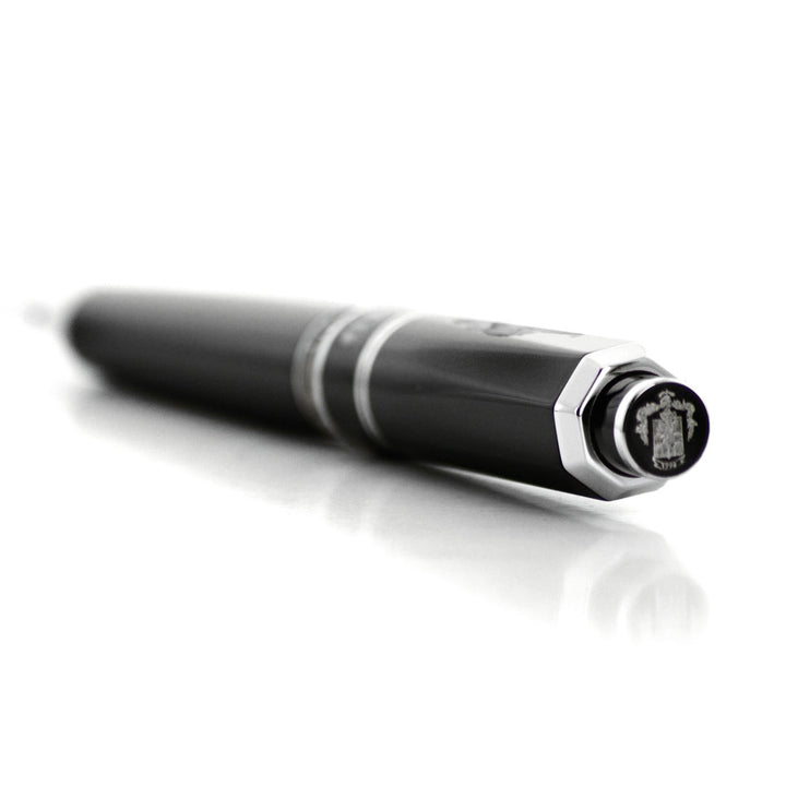 Pineider 1949 Sketch Pen Nero Veretta Refinitura Argento 925