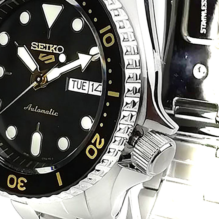 Orologio Seiko 5 Sport Automatico Nero Quadrante Giallo SRPD57K1 Uomo Donna 42.5mm Nuovo