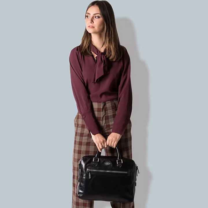 The Bridge Borsa Lavoro a Cartella Linea Story Pelle Nera 