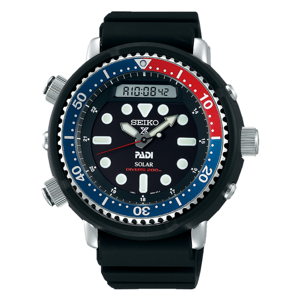 Orologio Seiko Quartz Solar Prospex Automatic Diver Pepsi Blu Rosso SNJ027P1