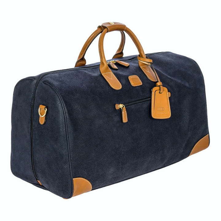 Borsa da viaggio Brics Firenze Life borsone, Blu e Cognac BLF20202