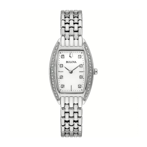 Bulova Orologio Classic Lady Diamonds Quartz Quadrante Bianco 34mm