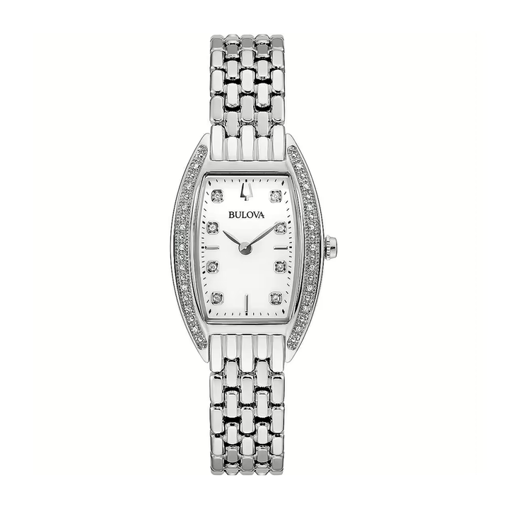 Bulova Orologio Classic Lady Diamonds Quartz Quadrante Bianco 34mm