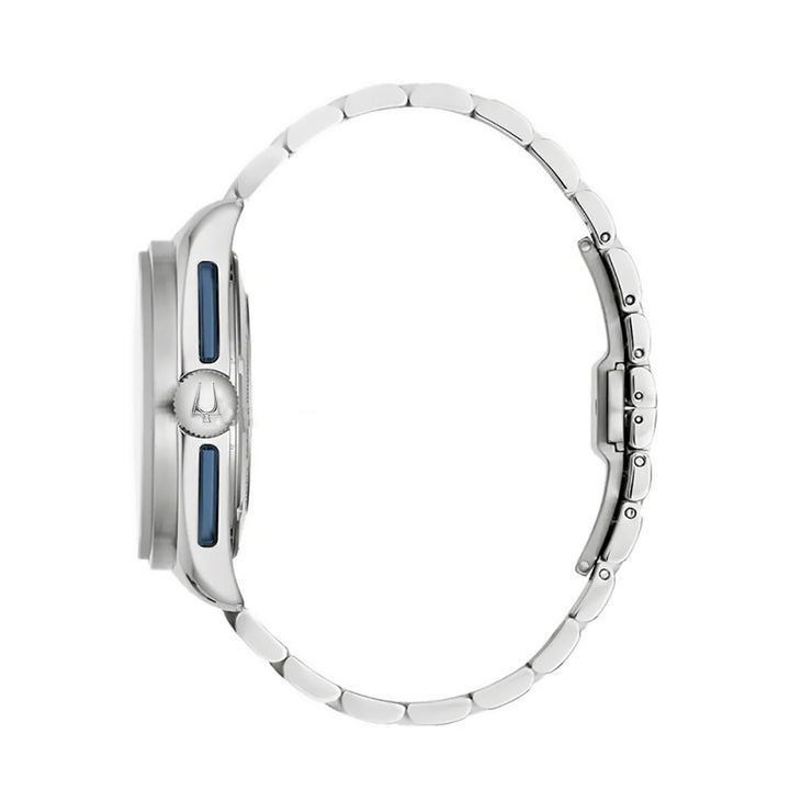 Bulova MoonWatch Orologio Uomo Lunar Pilot Chrono Panda Quadrante Bianco Blu 43mm 98A305