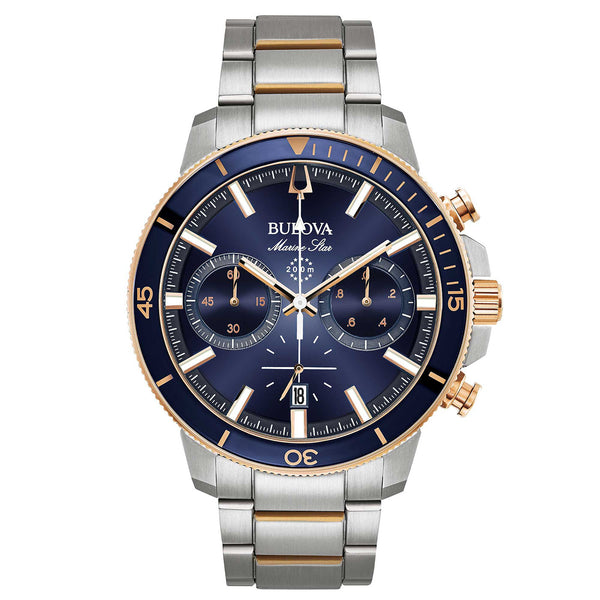 Bulova Orologio Collection Marine Star Crono Finiture Oro Rosa Quadrante Blu