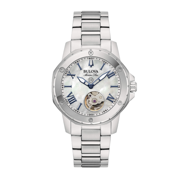 Bulova Orologio Marine Star Lady Automatic Bianco Dial 35mm 96L326