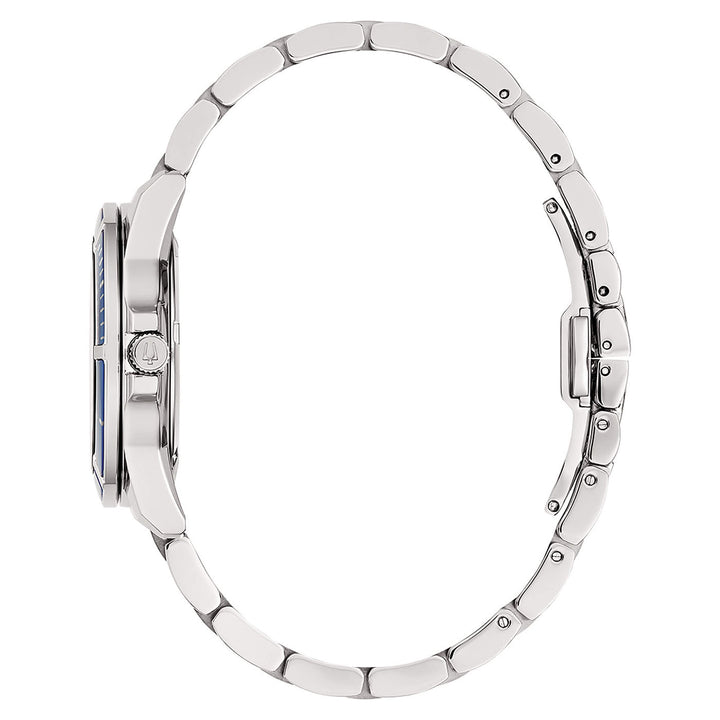 Bulova Orologio Donna Marine Star MS Lady Quartz Quadrante Blu 5 Diamanti 34mm 96P237