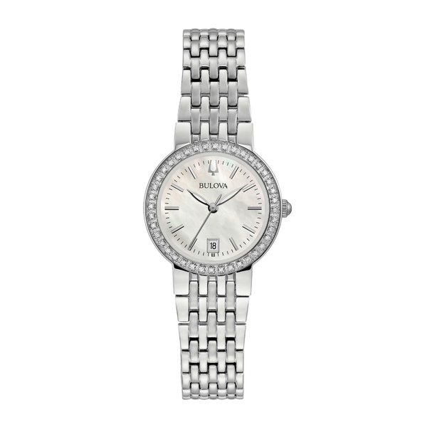Orologio Bulova Sutton Lady Quarzo Bianco MOP 40 Diamanti 27mm