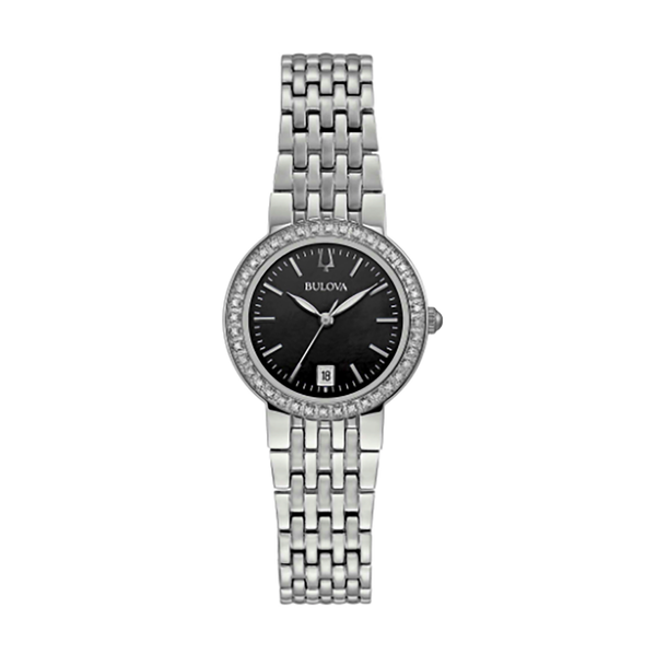 Orologio Bulova Sutton Lady Quarzo Nero MOP 40 Diamanti 27mm