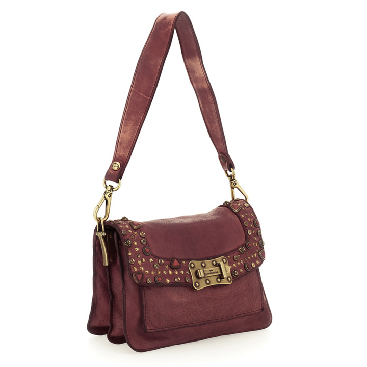 Campomaggi Agnese Borsa Afrodite in pelle borgogna rivetti C016500ND