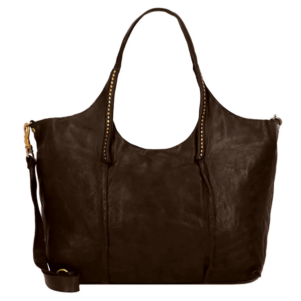 Campomaggi Kura Antonia Studded brown Leather Shopping Bag C042170ND