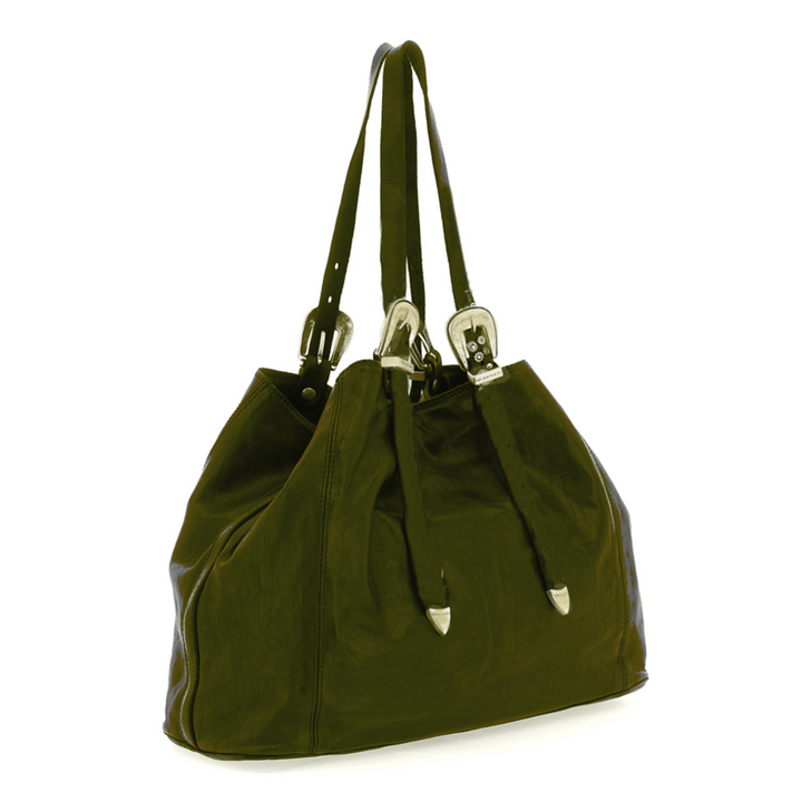 Campomaggi Cefalù Borsa shopping Lidia pelle nera borchie C022520ND