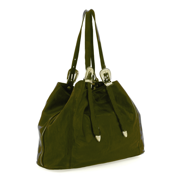 Campomaggi Lidia borsa shopper in pelle verde C022520ND