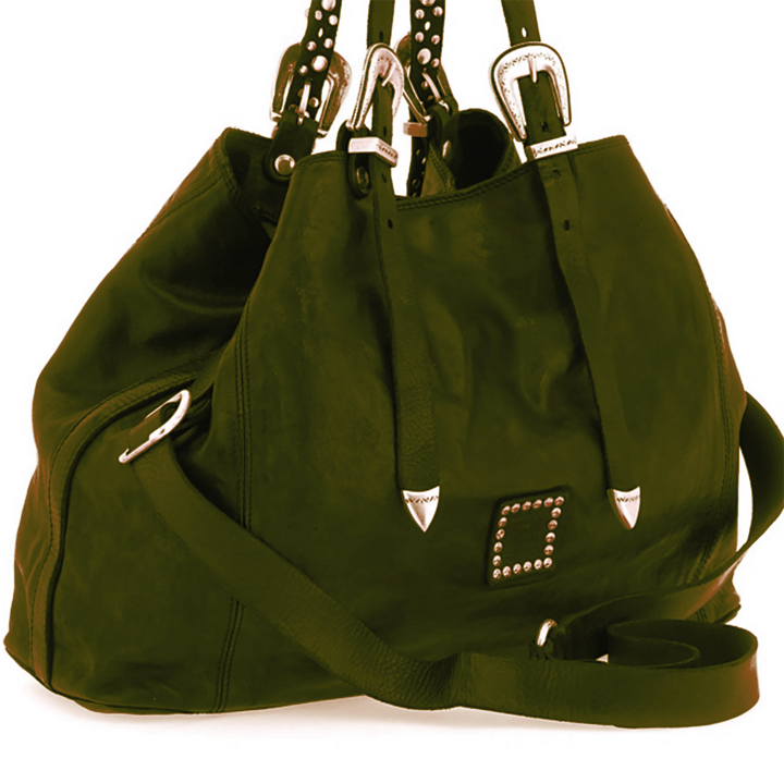 Campomaggi Lidia borsa shopper in pelle verde C022520ND