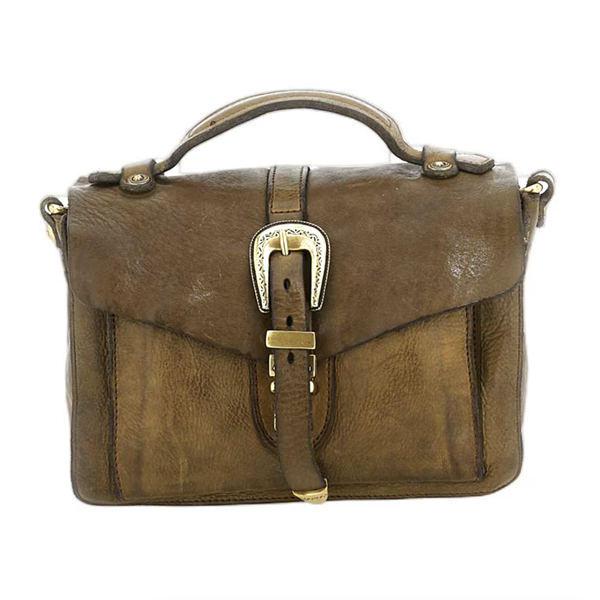 Campomaggi Cefalù Borsa tracolla Porzia pelle verde militare C042610ND
