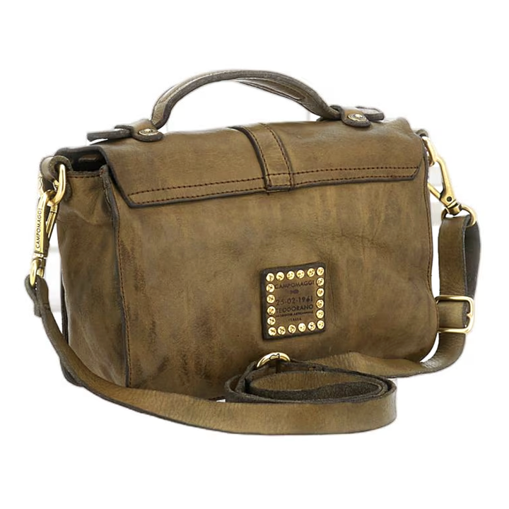 Campomaggi Cefalù Borsa tracolla Porzia pelle verde militare C042610ND