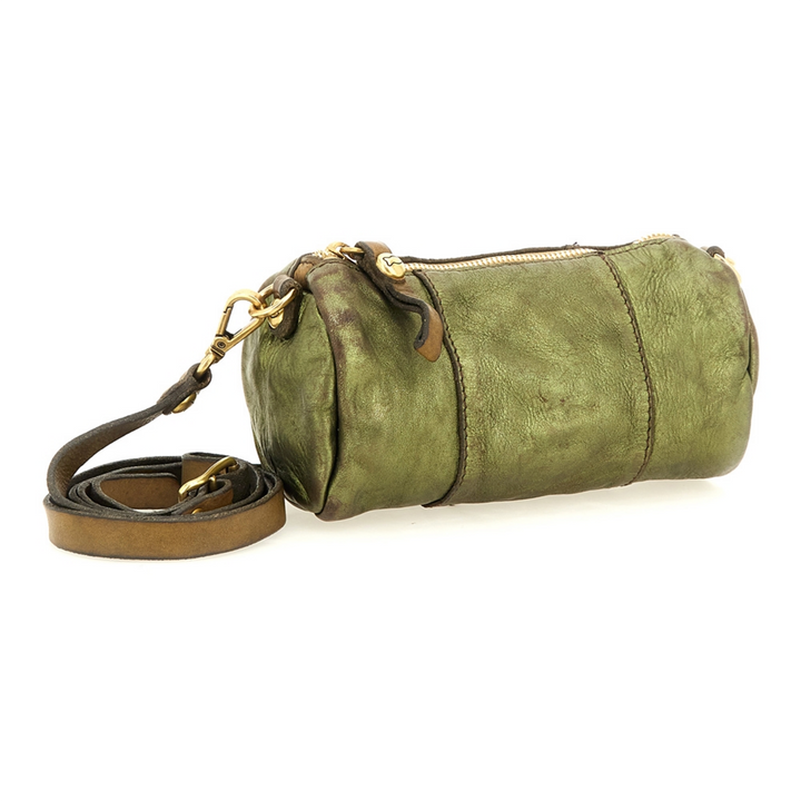 Campomaggi Borsa tracolla Licia pelle verde laminata C033060ND 
