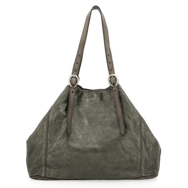 Campomaggi Lidia shopping grande pelle grigia laminata C022520ND