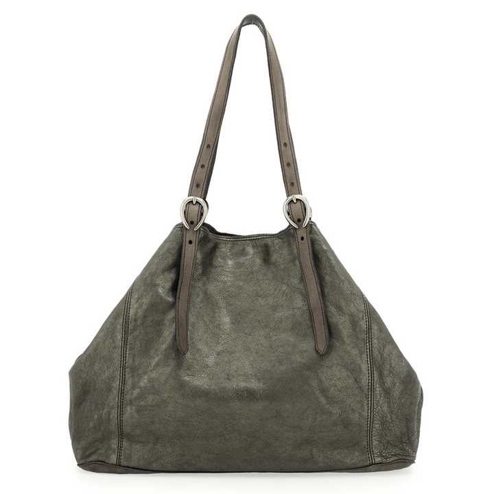 Campomaggi Lidia shopping grande pelle grigia laminata C022520ND