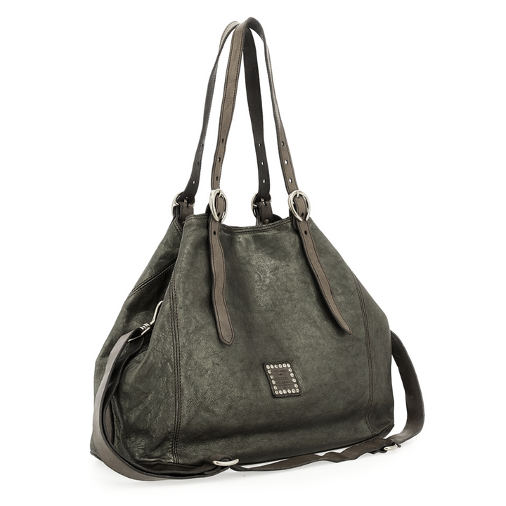 Campomaggi Lidia shopping grande pelle grigia laminata C022520ND