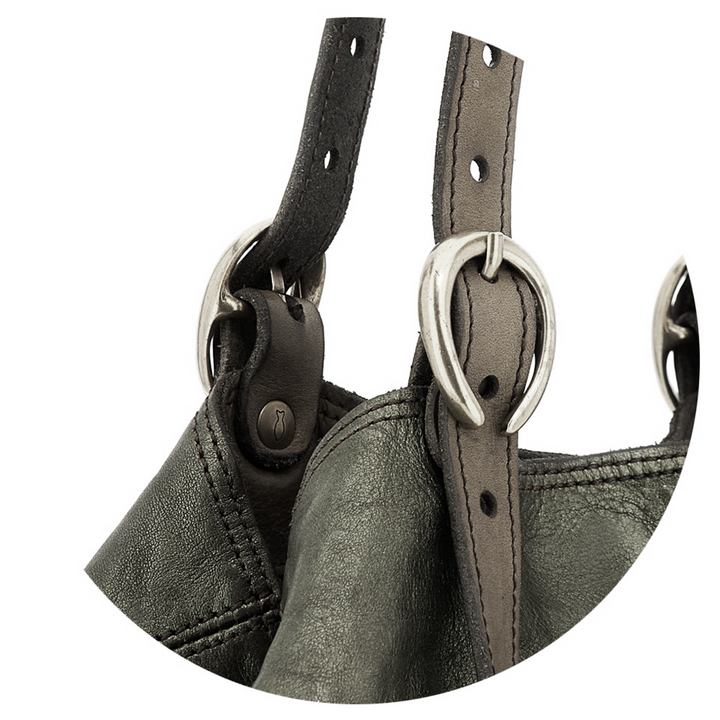 Campomaggi Lidia shopping grande pelle grigia laminata C022520ND