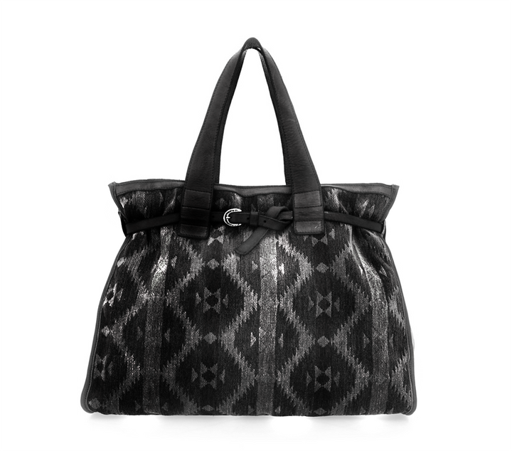 Campomaggi Teresa Borsa shopping Patrizia tessuto kilim e pelle C043080ND