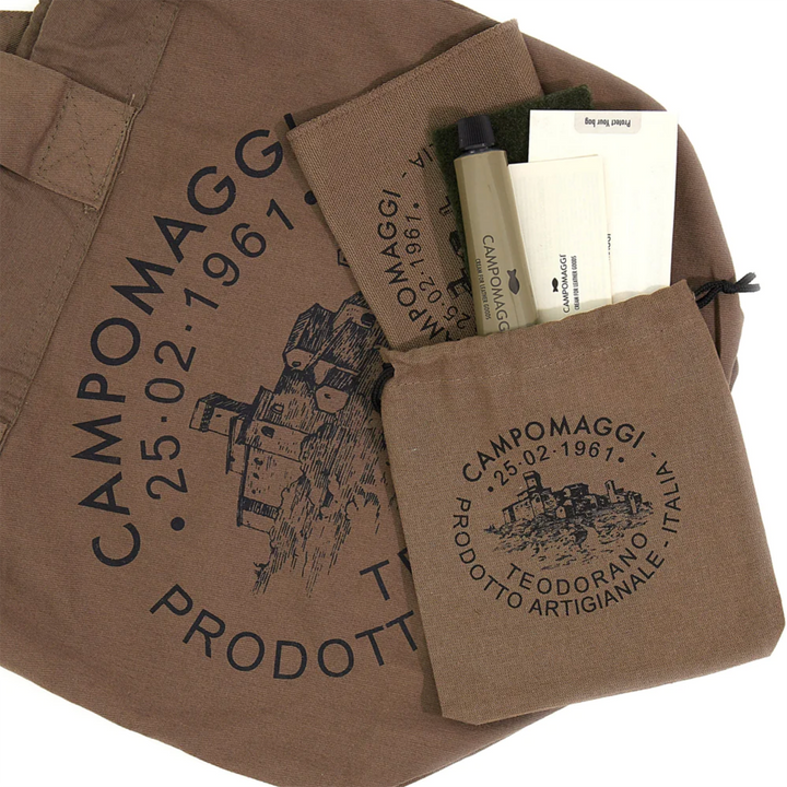 Campomaggi Agnese Borsa a Tracolla in pelle cognac e rivetti