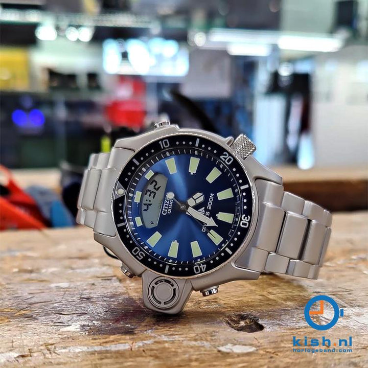 Orologio Citizen Uomo Aqualand Cinturino in Acciaio Blu JP2000-67L