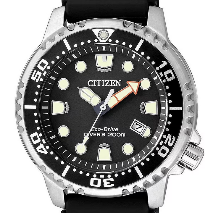 Orologio Citizen Promaster Diver Eco Drive 200mt Quadrante Nero Silicone