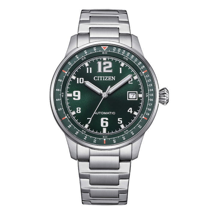 Orologio meccanico militare Citizen OF 2025 quadrante verde NJ0190-51X