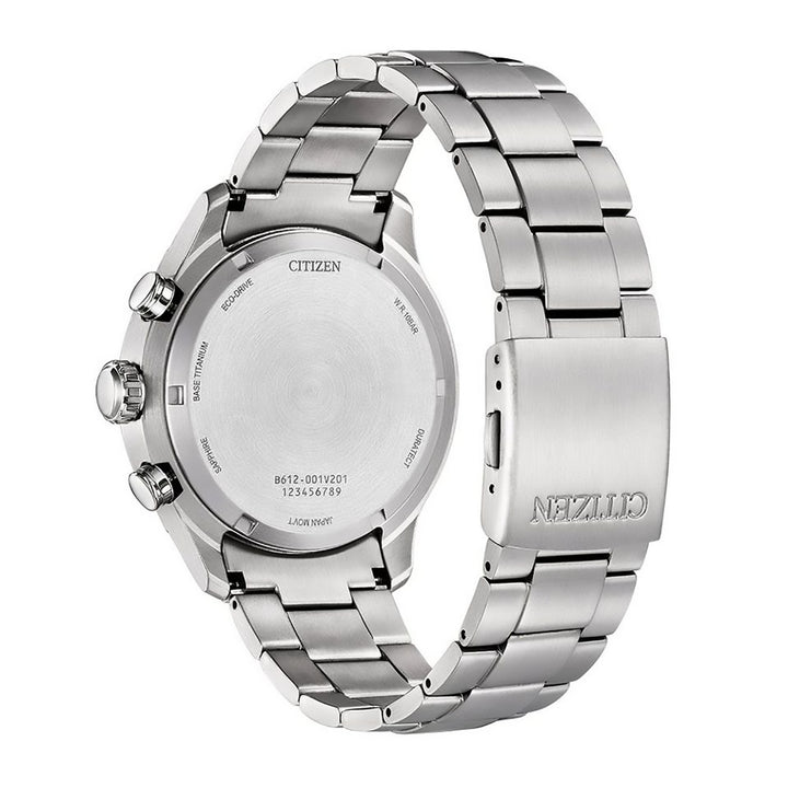 Citizen Orologio Crono Super Titanio 0810 Eco Drive Quadrante Blu 44mm CA0810-88L