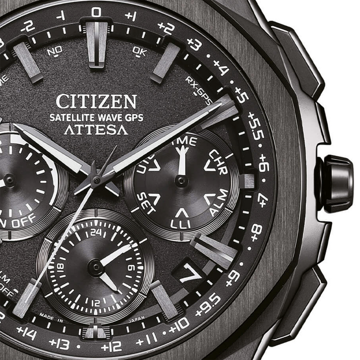 Orologio Citizen Attesa Spaceship F950 Lunetta in Ceramica Nera Satellite Wave CC4105-69E