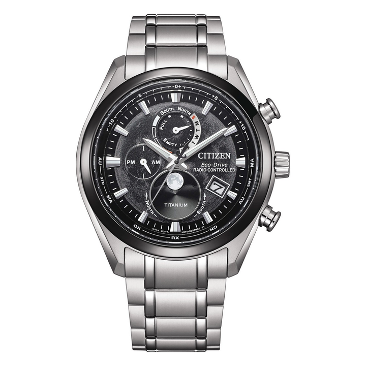 Citizen orologio Moonphase Radio-Controlled TSUKIYOMI Super Titanium BY1018-80E