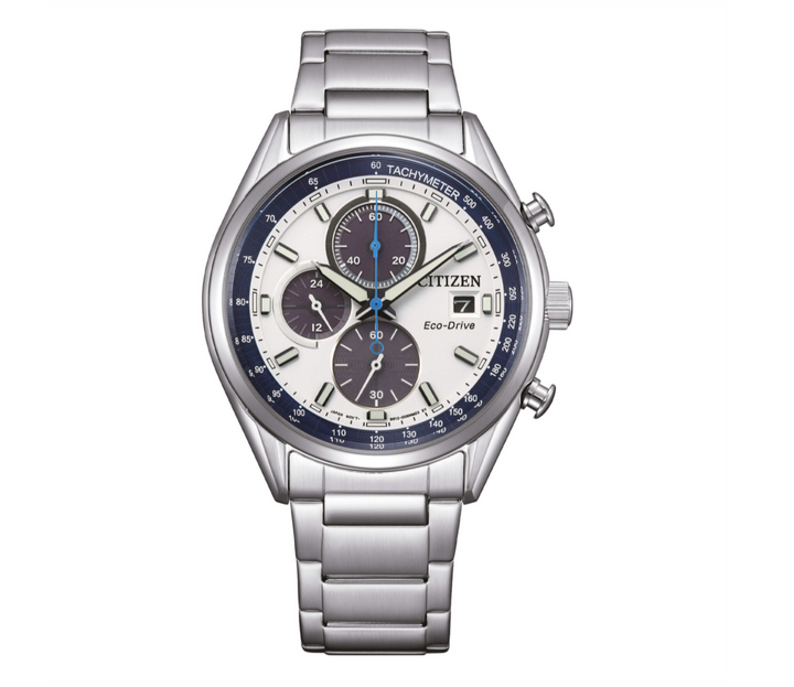 Citizen orologio OF Classic Chrono Eco Drive White Dial 40mm CA0459-79A