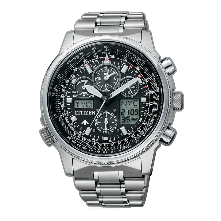 Orologio Citizen Radio Controllato Super Pilot Titanio Nero 45mm