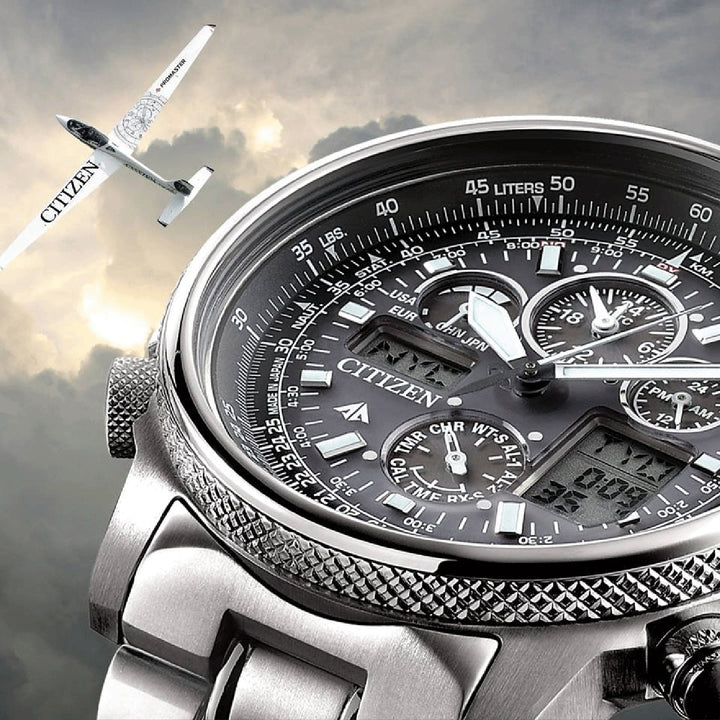 Orologio Citizen Radio Controllato Super Pilot Titanio Nero 45mm