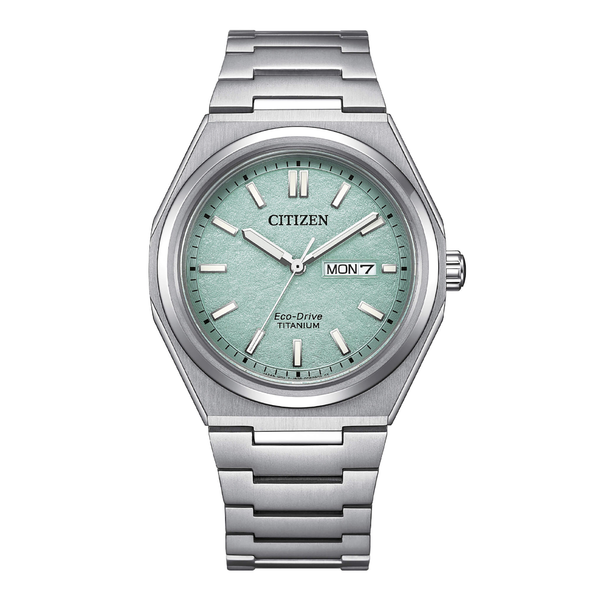 Citizen Zenshin Super Titanio Eco Drive Quadrante Turchese AW0130-85M