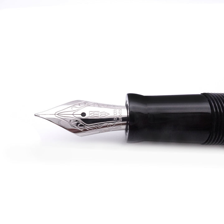 Delta We 17 Penna Stilografica Nera Finiture Palladio Pennino Acciaio