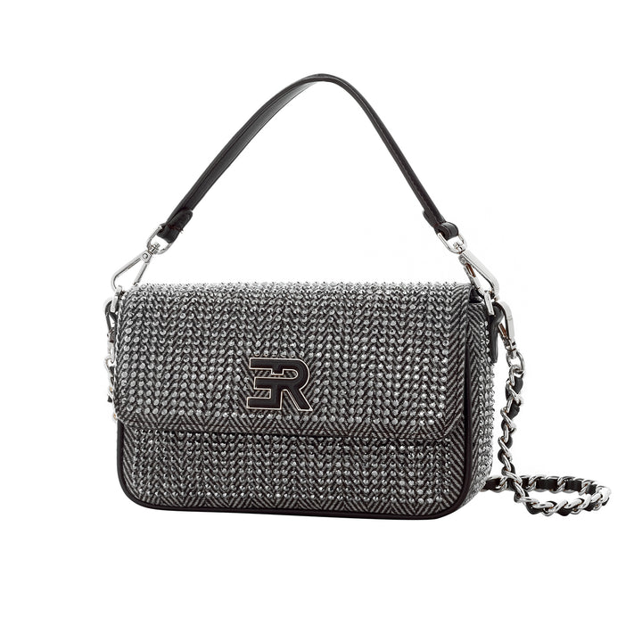 Ermanno Scervino Borsa con patta Verly Herringbone nero 12402001